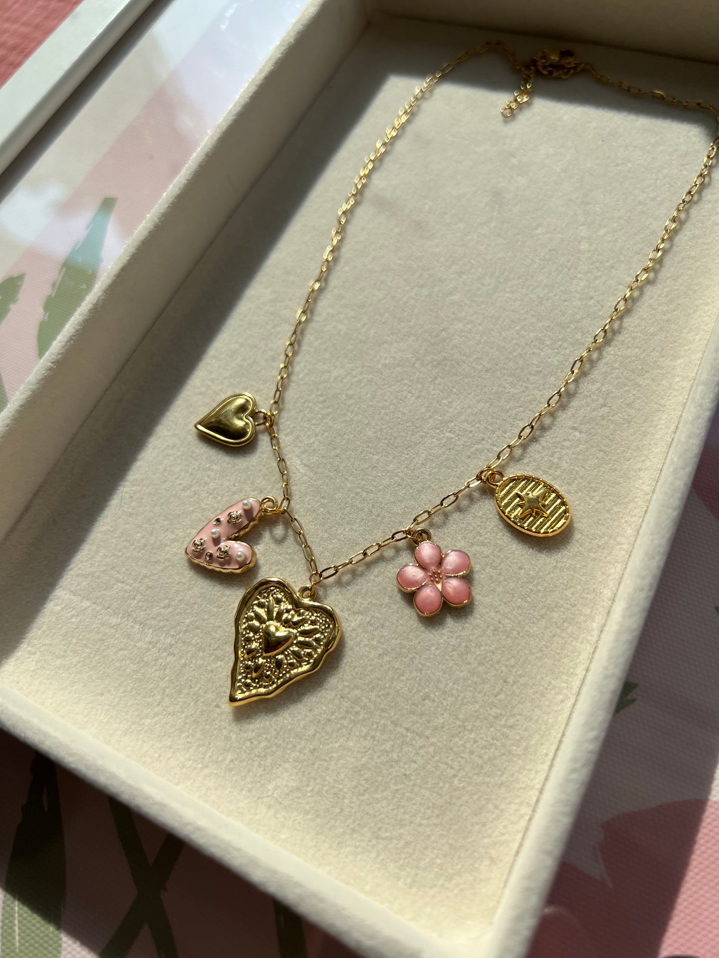 Pink flower - Bedelketting