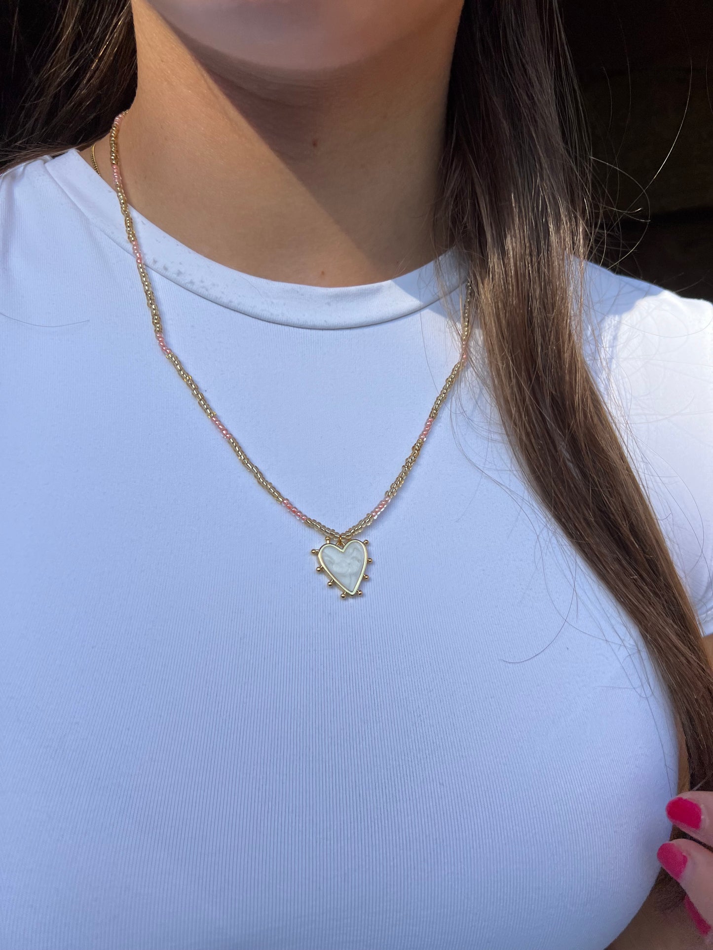 Wit hart - Kralenketting