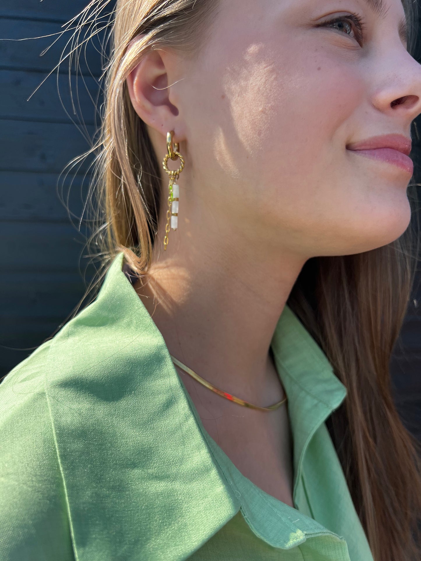 Oorbellen Green Cristal