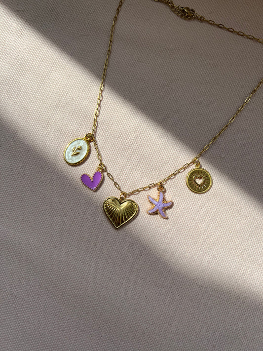 Purple Charms - Bedelketting