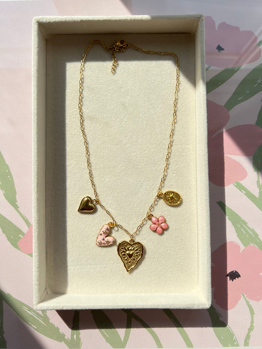 Pink flower - Bedelketting