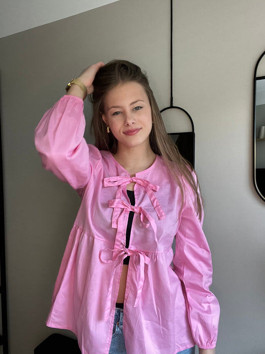 Bow blouse Roze