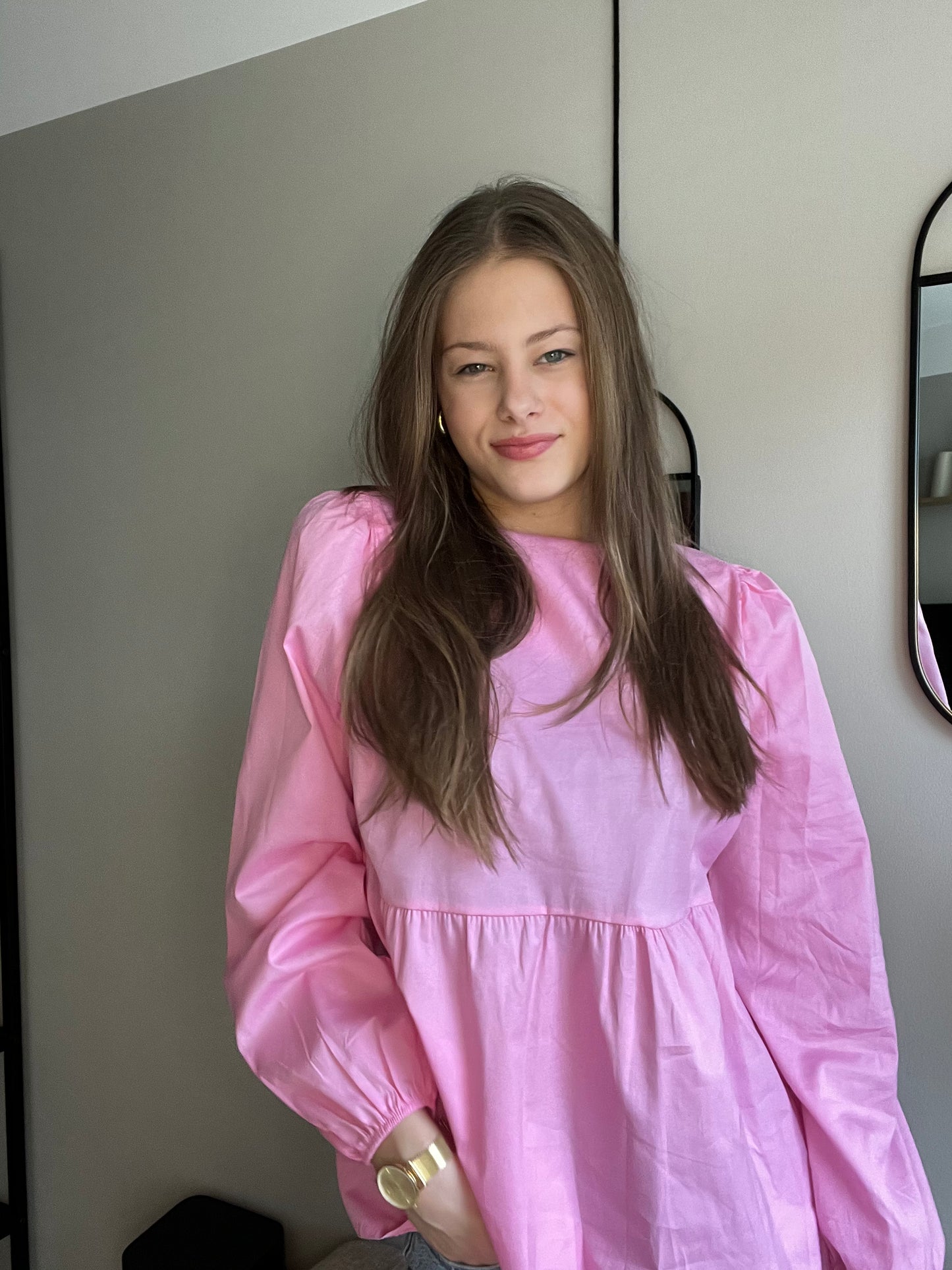 Bow blouse Roze