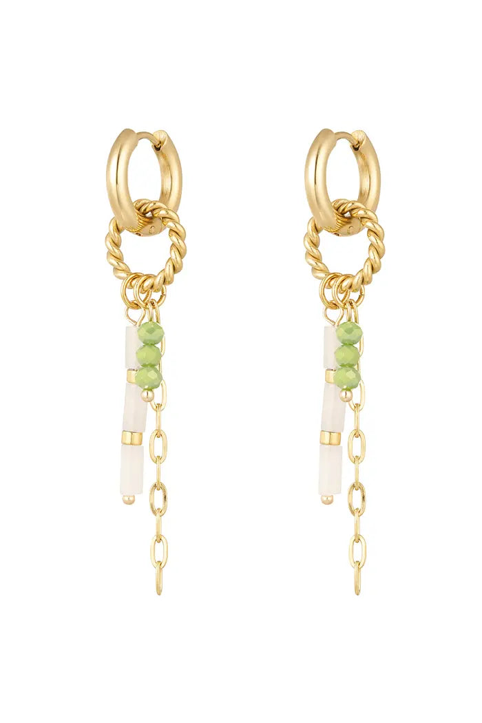 Oorbellen Green Cristal