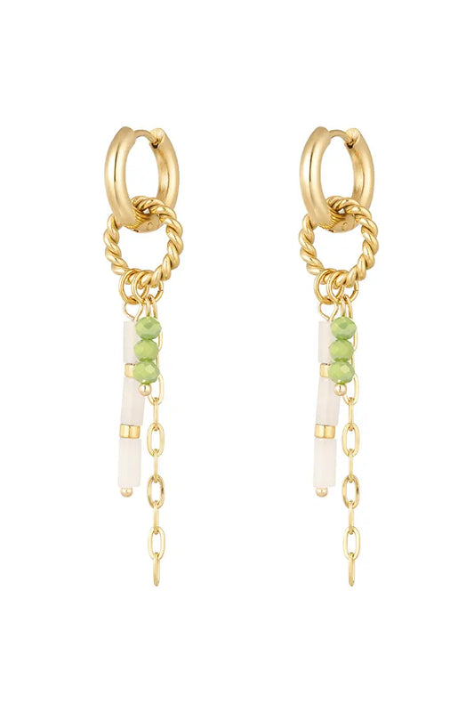 Oorbellen Green Cristal