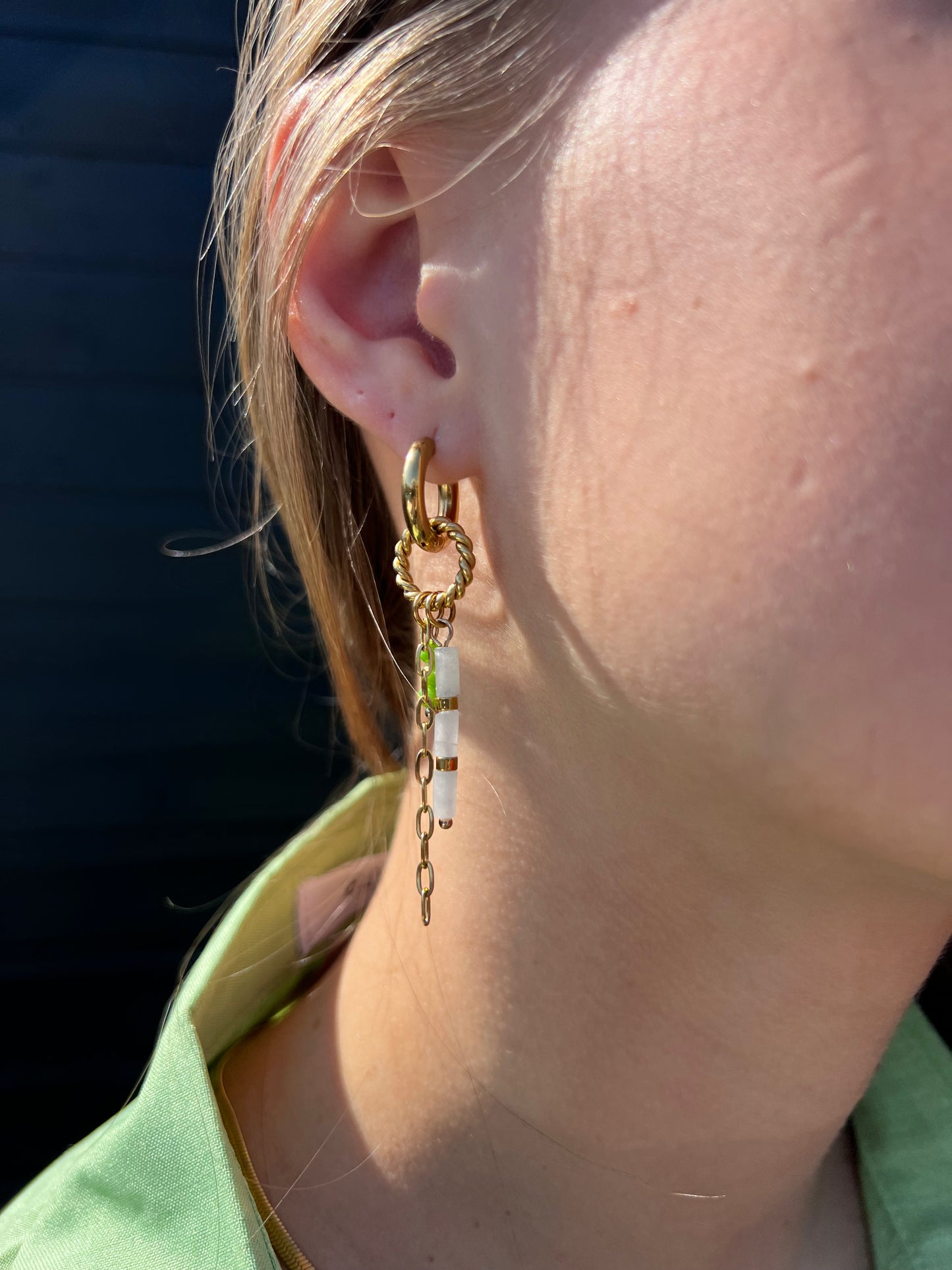Oorbellen Green Cristal